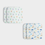 4 Pack Muslin Wash Cloth | Balloon Ride, Starry Safari