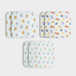 6 Pack Muslin Wash Cloth | Jungle Jingles, Balloon Ride, Breakfast