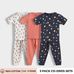 3 Pack Half Sleeves Unisex Co-ord Set | Giraffe, Beetroot & Hot Air