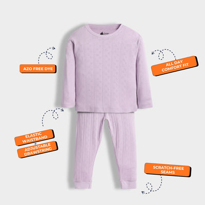 Full Sleeves Unisex Co-ord Set | Pointelle Lavender