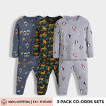 3 Pack Full Sleeves Unisex Co-ord Set | Space, Cheetah, Penguin