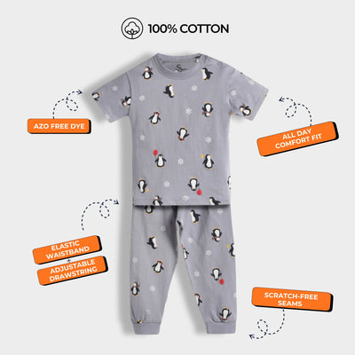 4 Pack Half Sleeves Unisex Co-ord Set | Space, Lemon, Penguin & Cheetah