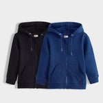 2 Pack Winter Unisex Hoodies | Black, Diesel Blue