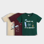 3 Pack Half Sleeves Unisex T-Shirts | Plane Ride, Firefly Magic, I Am Genius