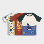 3 Pack Half Sleeves Unisex T-Shirts | Lemon, Zoo, Mini Ocean
