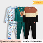 3 Pack Full Sleeves Unisex Co-ord Set | Signals, Camera, Color Block Brown