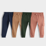 4 Pcs Interlock Joggers | Royal Blue, Light Brown, Dark Olive, Honey Brown