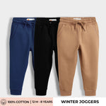 3 Pcs Winter Joggers | Diesel Blue, Black, Brown