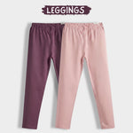 2 Pcs Leggings | Dusty Pink, Rose Pink