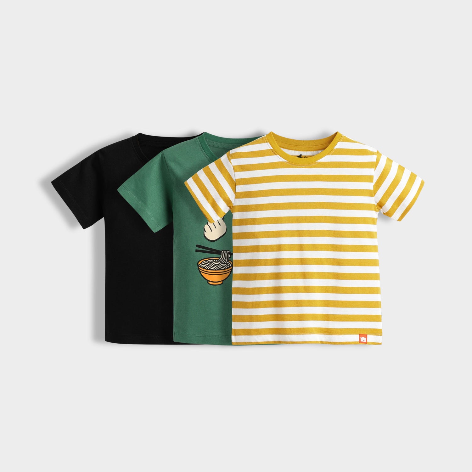 3 Pack Half Sleeves Unisex T-Shirts | Traveller, Korea, Yellow Stripes