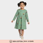 Long Sleeves Printed Dress | Jungle Safari