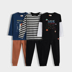 3 Pack Full Sleeves Unisex Co-ord Set | Space Shuttle, Black Stripes, Game Buddy