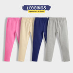 4 Pcs Leggings | Royal Blue, Pink, Grey, Beige