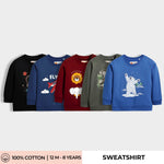 5 Pack Sweatshirts | Space Kid, Fly High, Animal Kingdom, Wild Pals, Snowy Joy