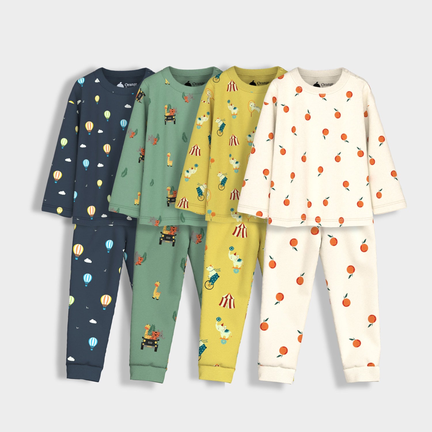 4 Pack Full Sleeves Unisex Co-ord Set | Hot Air, Jungle, Circus & Oranges