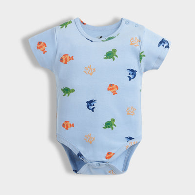 3 Pcs Half Sleeves Bodysuit | Underwater, Farm, Light Green