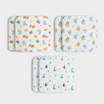 6 Pack Muslin Wash Cloth | Sailor, Jungle Jingles, Breakfast