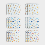 12 Pack Muslin Wash Cloth | Jungle Jingles, Starry, Breakfast
