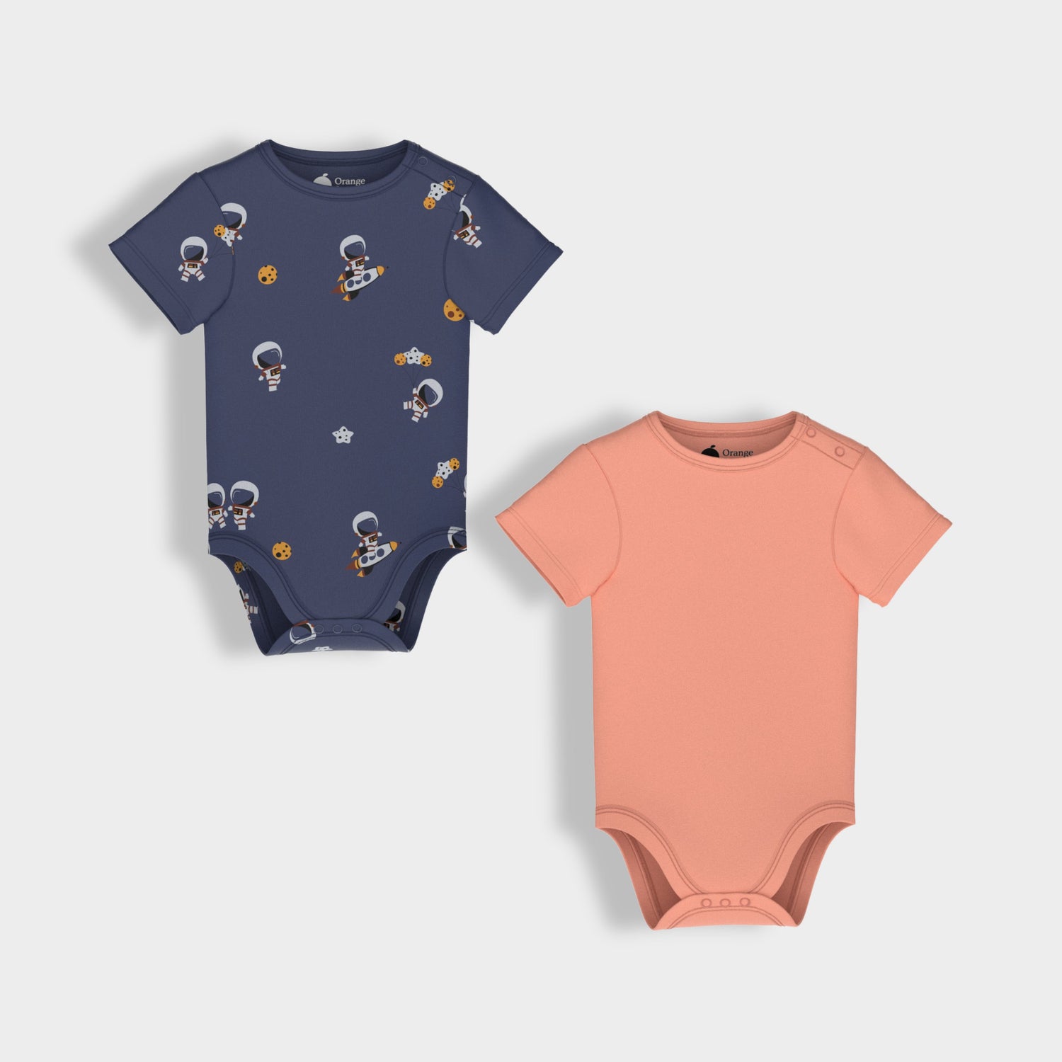 2 Pcs Half Sleeves Bodysuit | Space, Orange