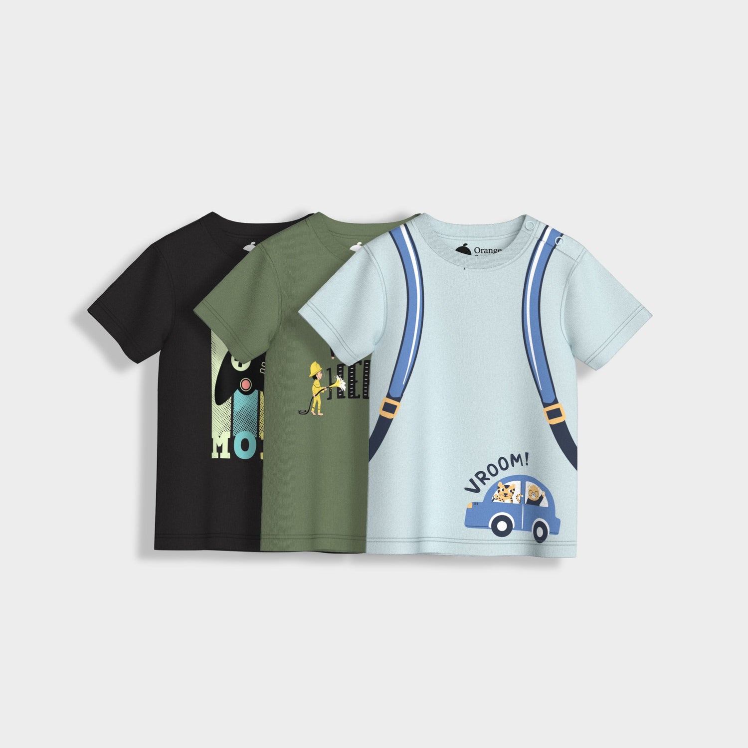 3 Pack Half Sleeves T-Shirt | Game Mode, Real Heroes, Back Pack