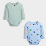 2 Pcs Full Sleeves Bodysuit | Underwater, Light Green