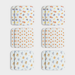 12 Pack Muslin Wash Cloth | Breakfast, Sweet Oranges, Jungle Jingles