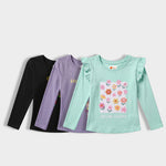 3 Pack Girls Full Sleeves Top | Chase The Sky, Love To Dance, Growing Everyday