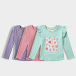 3 Pack Girls Full Sleeves Top | Love To Dance, Wings Of Joy, Growing Everyday