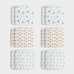 12 Pack Muslin Wash Cloth | Sweet Oranges, Sailor, Balloon Ride