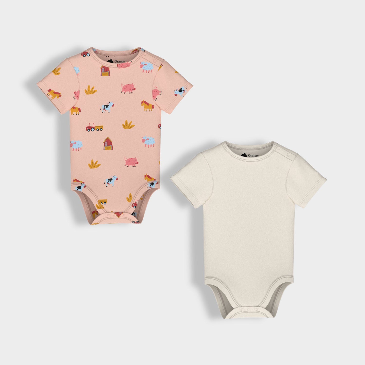2 Pcs Half Sleeves Bodysuit | Farm, Off White