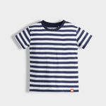 Half Sleeves Tee | Blue Stripes