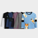 5 Pack Full Sleeves Unisex T-Shirts | Game Buddy, Champion, Never Stop, Black Stripes, Peek A Boo