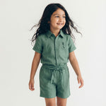 Half Sleeves Unisex Cotton Linen Shirt & Shorts Co-ord Set | Pine Grove