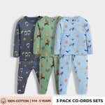 3 Pack Full Sleeves Unisex Co-ord Set | Space, Jungle, Aqua World