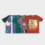 5 Pack Half Sleeves Unisex T-Shirts | Goal Time, Zoo, Camera, Mini Ocean, UFO