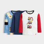 3 Pack Full Sleeves Unisex T-Shirts | Peek A Boo, Royal Blue, Road Runner