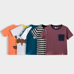 5 Pack Half Sleeves Unisex T-Shirts | Dj Teddy, Half And Half, I Am Cool, Black Stripes, Dusty Pink