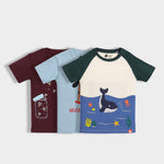 3 Pack Half Sleeves Unisex T-Shirts | Firefly Magic, Pup Ride, Mini Ocean
