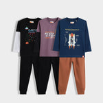 3 Pack Full Sleeves Unisex Co-ord Set | Game Buddy, Never Stop, Space Shuttle
