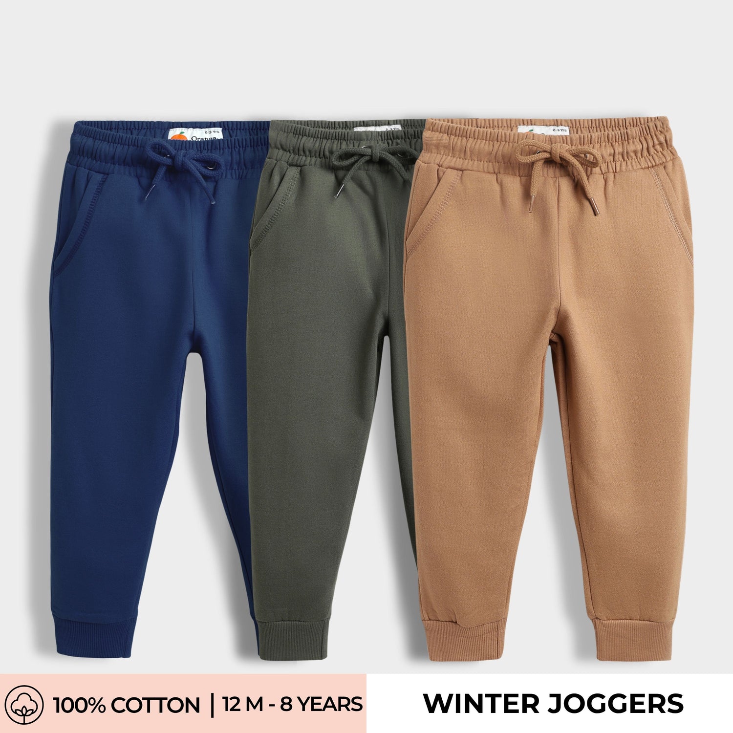 3 Pcs Winter Joggers | Blue, Green, Brown