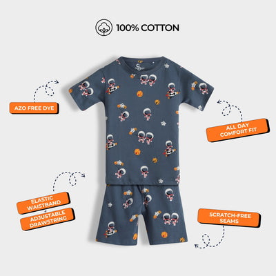 4 Pack T-Shirt & Shorts Unisex Co-ord Set | Space, Jungle, Cars, Back Pack