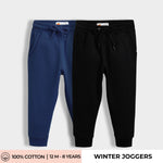 2 Pcs Winter Joggers | Blue, Black