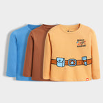 3 Pack Full Sleeves Unisex T-Shirts | Brown, Detective Teddy, Space Ship