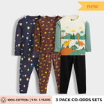 3 Pack Full Sleeves Unisex Co-ord Set | Hot Air, Pasta, Dino