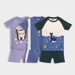 3 Pack T-Shirt & Shorts Unisex Co-ord Set | Popcorn, Goal, Mini Ocean