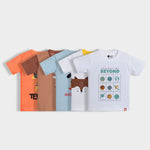 5 Pack Half Sleeves Unisex T-Shirts | Dj Teddy, Ride And Roll, Pup, Half And Half, Little Planet