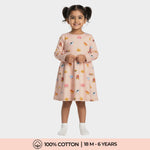 Long Sleeves Printed Dress | Farm Animals