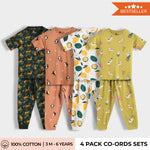 4 Pack Half Sleeves Unisex Co-ord Set | Circus, Lemon, Penguin Chill & Cheetah