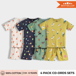 4 Pack T-Shirt & Shorts Unisex Co-ord Set | Hot Air, Jungle, Circus & Oranges