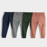4 Pcs Interlock Joggers | Royal Blue, Grey, Dark Olive, Honey Brown